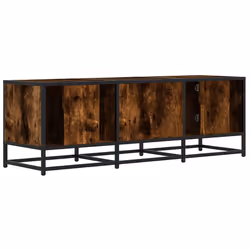 vidaXL TV Cabinet TV Stand Media TV Unit Smoked Oak Engineered Wood and Metal - Additional view 5