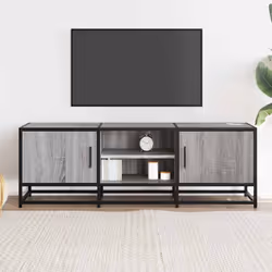 vidaXL TV Cabinet TV Stand Media TV Unit Grey Sonoma Engineered Wood and Metal - Additional view 2