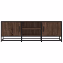 vidaXL TV Cabinet TV Stand Media TV Unit Brown Oak Engineered Wood and Metal - Additional view 3