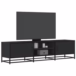vidaXL TV Cabinet TV Stand Media Unit TV Unit Black Engineered Wood and Metal