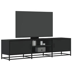 vidaXL TV Cabinet TV Stand Media Unit TV Unit Black Engineered Wood and Metal