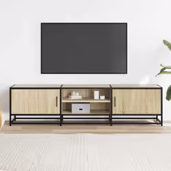 vidaXL TV Cabinet TV Stand Media TV Unit Sonoma Oak Engineered Wood and Metal - Additional view 2