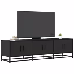 vidaXL TV Cabinet TV Stand Media Unit TV Unit Black Engineered Wood and Metal