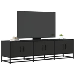 vidaXL TV Cabinet TV Stand Media Unit TV Unit Black Engineered Wood and Metal