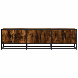 vidaXL TV Cabinet TV Stand Media TV Unit Smoked Oak Engineered Wood and Metal - Additional view 3