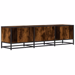 vidaXL TV Cabinet TV Stand Media TV Unit Smoked Oak Engineered Wood and Metal - Additional view 5