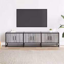 vidaXL TV Cabinet TV Stand Media TV Unit Grey Sonoma Engineered Wood and Metal - Additional view 2