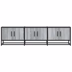 vidaXL TV Cabinet TV Stand Media TV Unit Grey Sonoma Engineered Wood and Metal - Additional view 3