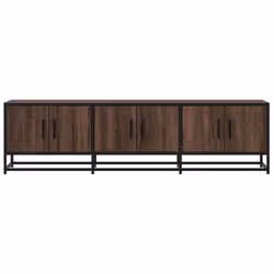 vidaXL TV Cabinet TV Stand Media TV Unit Brown Oak Engineered Wood and Metal - Additional view 3