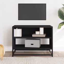 vidaXL TV Cabinet TV Stand Media TV Unit Engineered Wood and Metal - black, 61 x 40 x 46 cm - Additional view 2