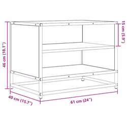 vidaXL TV Cabinet TV Stand Media TV Unit Engineered Wood and Metal - black, 61 x 40 x 46 cm - Additional view 8