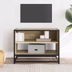 vidaXL TV Cabinet TV Stand Media TV Unit Engineered Wood and Metal - sonoma oak, 61 x 40 x 46 cm - Additional view 2