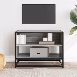 vidaXL TV Cabinet TV Stand Media TV Unit Engineered Wood and Metal - grey sonoma, 61 x 40 x 46 cm - Additional view 2