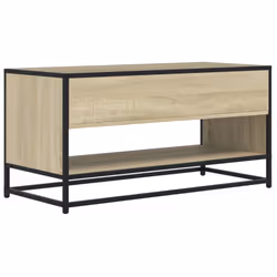 vidaXL TV Cabinet TV Stand Media TV Unit Engineered Wood and Metal - sonoma oak, 91 x 40 x 46 cm - Additional view 5