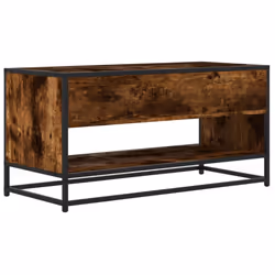 vidaXL TV Cabinet TV Stand Media TV Unit Engineered Wood and Metal - smoked oak, 91 x 40 x 46 cm - Additional view 5