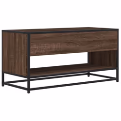 vidaXL TV Cabinet TV Stand Media TV Unit Engineered Wood and Metal - brown oak, 91 x 40 x 46 cm - Additional view 5