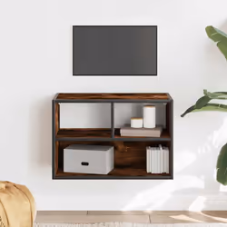vidaXL TV Cabinet TV Stand Media TV Unit Smoked Oak Engineered Wood and Metal - Additional view 2