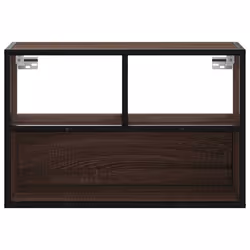 vidaXL TV Cabinet TV Stand Media TV Unit Brown Oak Engineered Wood and Metal - Additional view 3