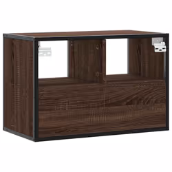 vidaXL TV Cabinet TV Stand Media TV Unit Brown Oak Engineered Wood and Metal - Additional view 5