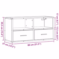vidaXL TV Cabinet TV Stand Media Cabinet TV Unit Engineered Wood and Metal - black, 80 x 31 x 39.5 cm - Additional view 10
