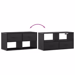 vidaXL TV Cabinet TV Stand Media Cabinet TV Unit Engineered Wood and Metal - black, 80 x 31 x 39.5 cm - Additional view 6