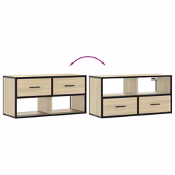 vidaXL TV Cabinet TV Stand Media Cabinet TV Unit Engineered Wood and Metal - sonoma oak, 80 x 31 x 39.5 cm - Additional view 6