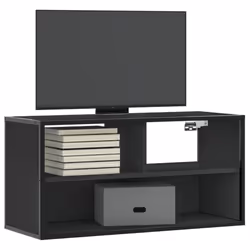 vidaXL TV Cabinet TV Stand Media Unit TV Unit Black Engineered Wood and Metal
