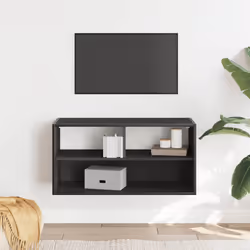 vidaXL TV Cabinet TV Stand Media Unit TV Unit Black Engineered Wood and Metal