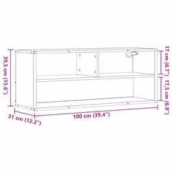 vidaXL TV Cabinet TV Stand Media TV Unit Engineered Wood and Metal - smoked oak - Additional view 3