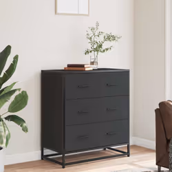 vidaXL Sideboard Black 68x35x76 cm Engineered Wood and Metal storage cabinet