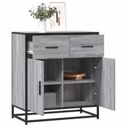 vidaXL Sideboard Cupboard Side Cabinet Grey Sonoma Engineered Wood and Metal