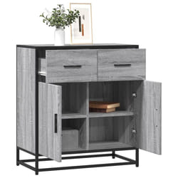 vidaXL Sideboard Cupboard Side Cabinet Grey Sonoma Engineered Wood and Metal