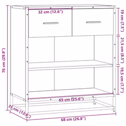 vidaXL Sideboard Black 68x35x76 cm Engineered Wood storage cabinet - Additional view 5