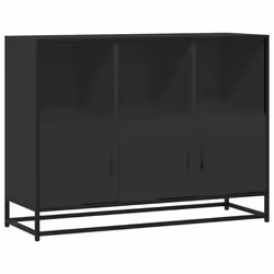 vidaXL Sideboard Smoked Oak 100x35x76 cm Engineered Wood storage cabinet - black