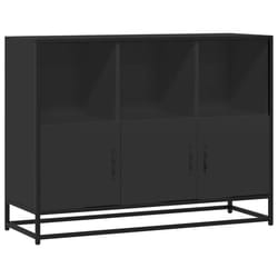 vidaXL Sideboard Smoked Oak 100x35x76 cm Engineered Wood storage cabinet - black