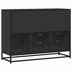 vidaXL Sideboard Smoked Oak 100x35x76 cm Engineered Wood storage cabinet - black - Additional view 5