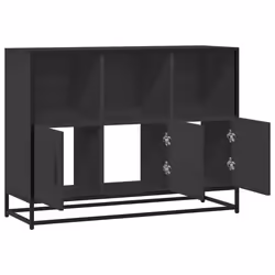 vidaXL Sideboard Smoked Oak 100x35x76 cm Engineered Wood storage cabinet - black - Additional view 6