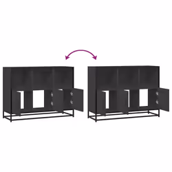 vidaXL Sideboard Smoked Oak 100x35x76 cm Engineered Wood storage cabinet - black - Additional view 7