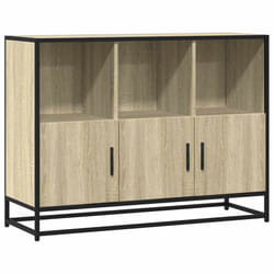 vidaXL Sideboard Smoked Oak 100x35x76 cm Engineered Wood storage cabinet - sonoma oak