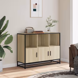 vidaXL Sideboard Smoked Oak 100x35x76 cm Engineered Wood storage cabinet - sonoma oak - Additional view 2