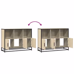 vidaXL Sideboard Smoked Oak 100x35x76 cm Engineered Wood storage cabinet - sonoma oak - Additional view 7