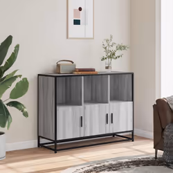 vidaXL Sideboard Smoked Oak 100x35x76 cm Engineered Wood storage cabinet - grey sonoma