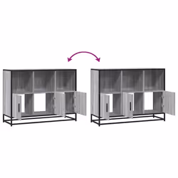 vidaXL Sideboard Smoked Oak 100x35x76 cm Engineered Wood storage cabinet - grey sonoma - Additional view 7