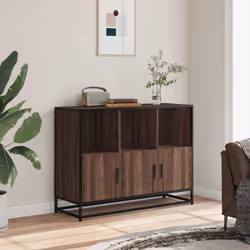 vidaXL Sideboard Smoked Oak 100x35x76 cm Engineered Wood storage cabinet - brown oak - Additional view 2