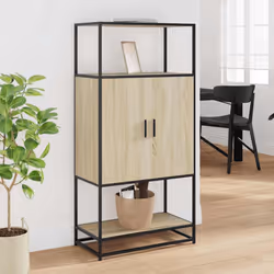 vidaXL Highboard Sonoma Oak 68x35x139 cm Engineered Wood and Metal - Additional view 2