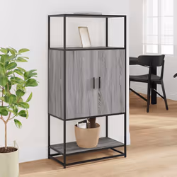 vidaXL Highboard Grey Sonoma 68x35x139 cm Engineered Wood and Metal - Additional view 2