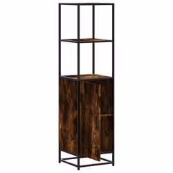 vidaXL Highboard Smoked Oak 35.5x35x139 cm Engineered Wood and Metal - Additional view 4
