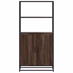 vidaXL Highboard Brown Oak 68x35x139 cm Engineered Wood and Metal side cabinet - Additional view 3