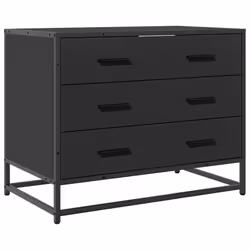 vidaXL Drawer Cabinet Brown Oak 70x41x56 cm Engineered Wood drawer chest - black