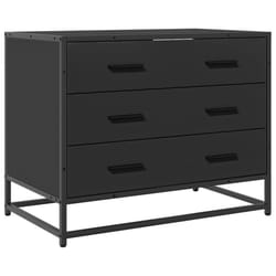 vidaXL Drawer Cabinet Brown Oak 70x41x56 cm Engineered Wood drawer chest - black